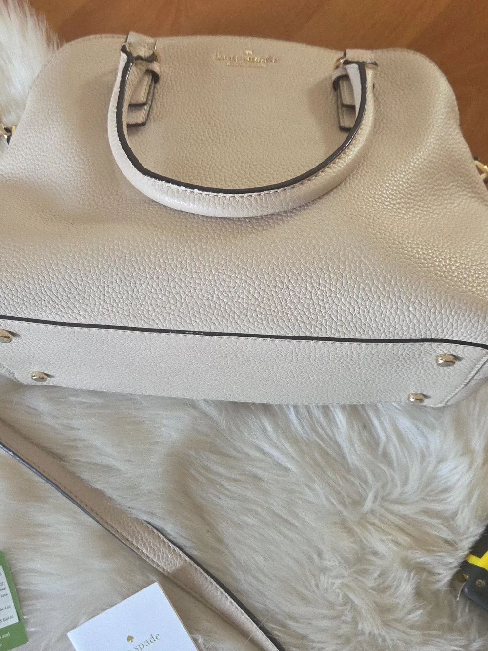 Kate Spade Pebbled Leather Jackson Street Satchel in Porcelain Medium
